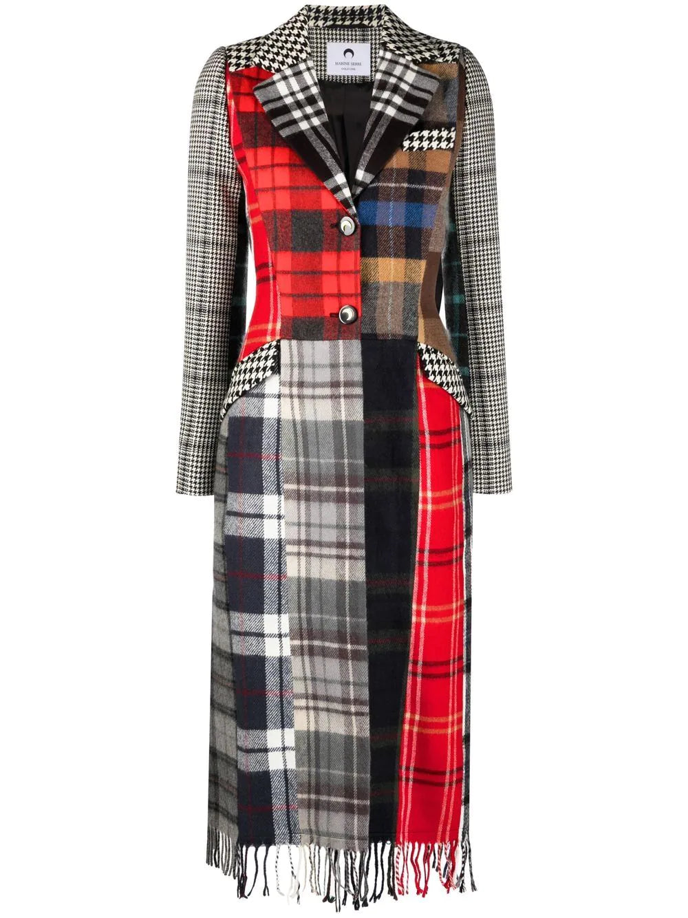 MARINE SERRE WOMEN Tartan Clash Tailored Coat Multicolour - MAISONDEFASHION.COM