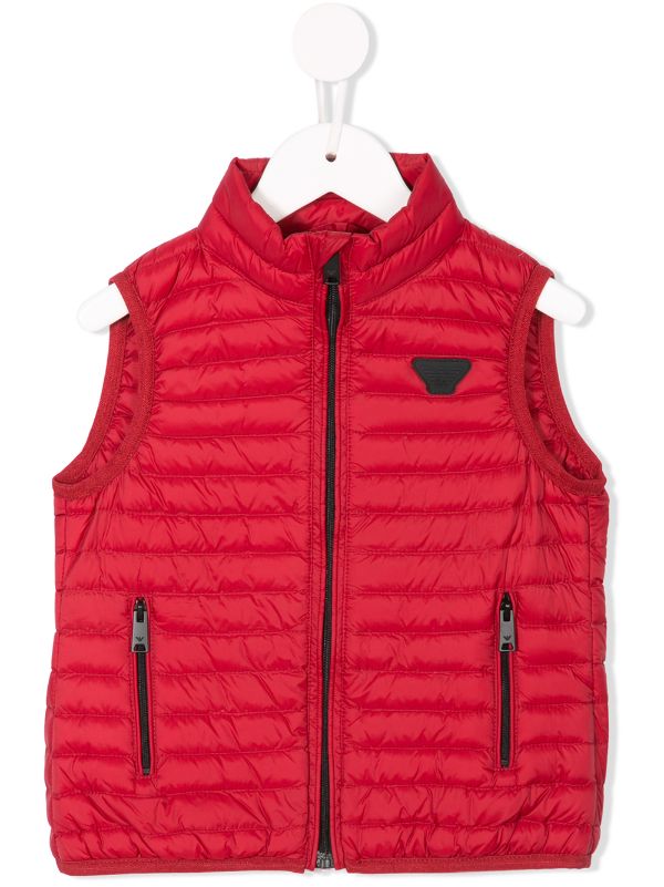 EMPORIO ARMANI KIDS Padded Gilet Red - MAISONDEFASHION.COM