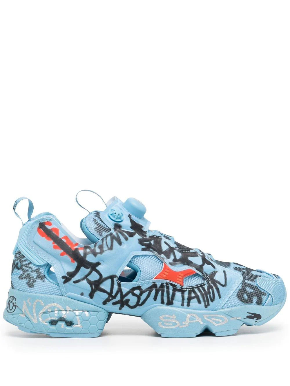 VETEMENTS x REEBOK Instapump Fury Graffiti 2.0 Blue - MAISONDEFASHION.COM