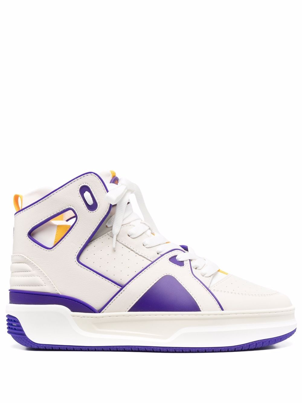 スニーカー JUST DON Basketball JD1 High-top Sneakers White/Purple/Yello JUST DON Basketball JD1 High-top Sneakers White/Purple