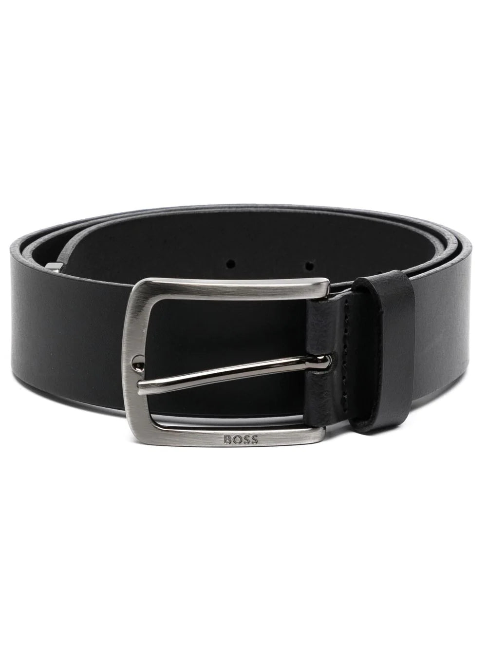 BOSS Logo-plaque Buckle Belt Black - MAISONDEFASHION.COM