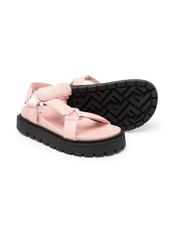 FENDI KIDS Touch-strap Fastening Sandals Pink - MAISONDEFASHION.COM