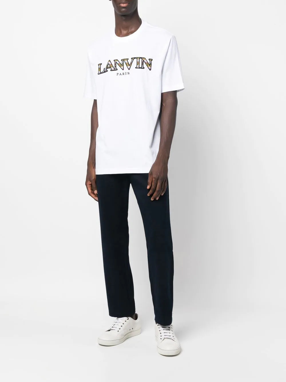 LANVIN Logo-print T-shirt Optic White - MAISONDEFASHION.COM