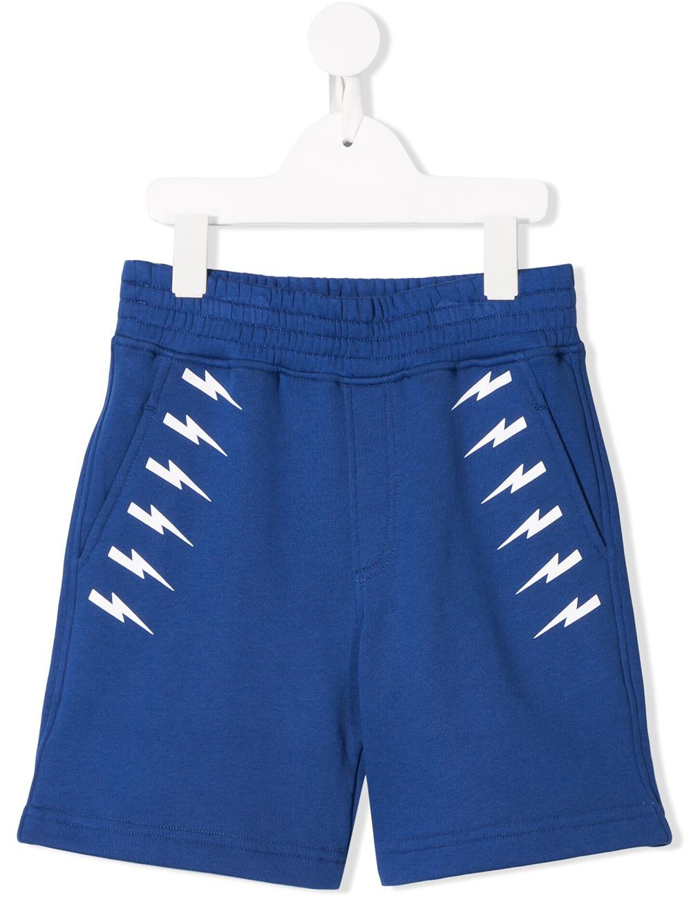 NEIL BARRETT KIDS lightning logo print track shorts - Maison De Fashion 