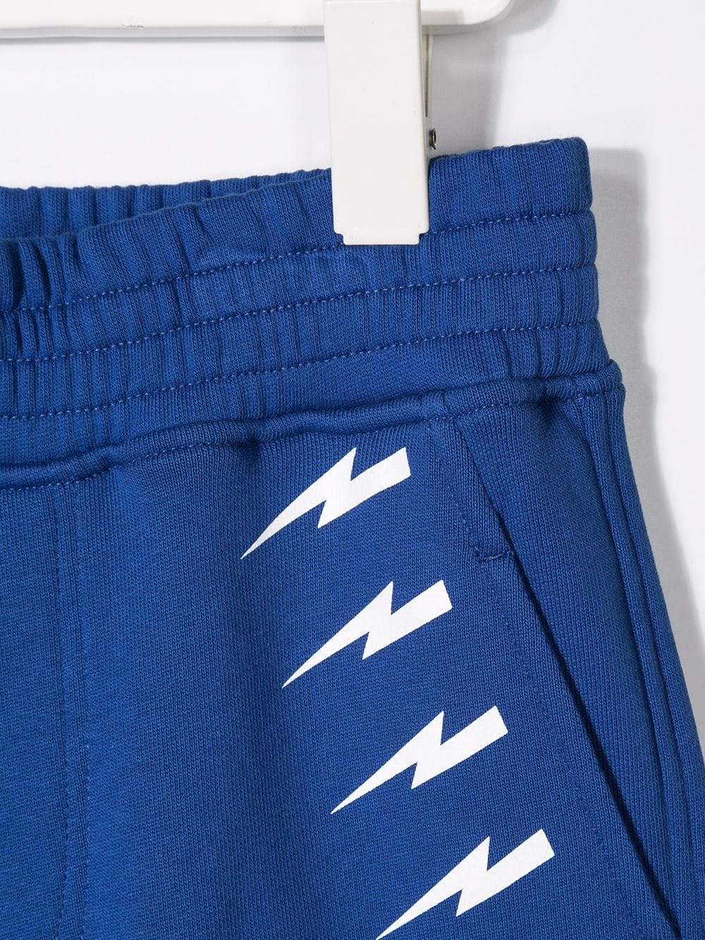 NEIL BARRETT KIDS lightning logo print track shorts - Maison De Fashion 