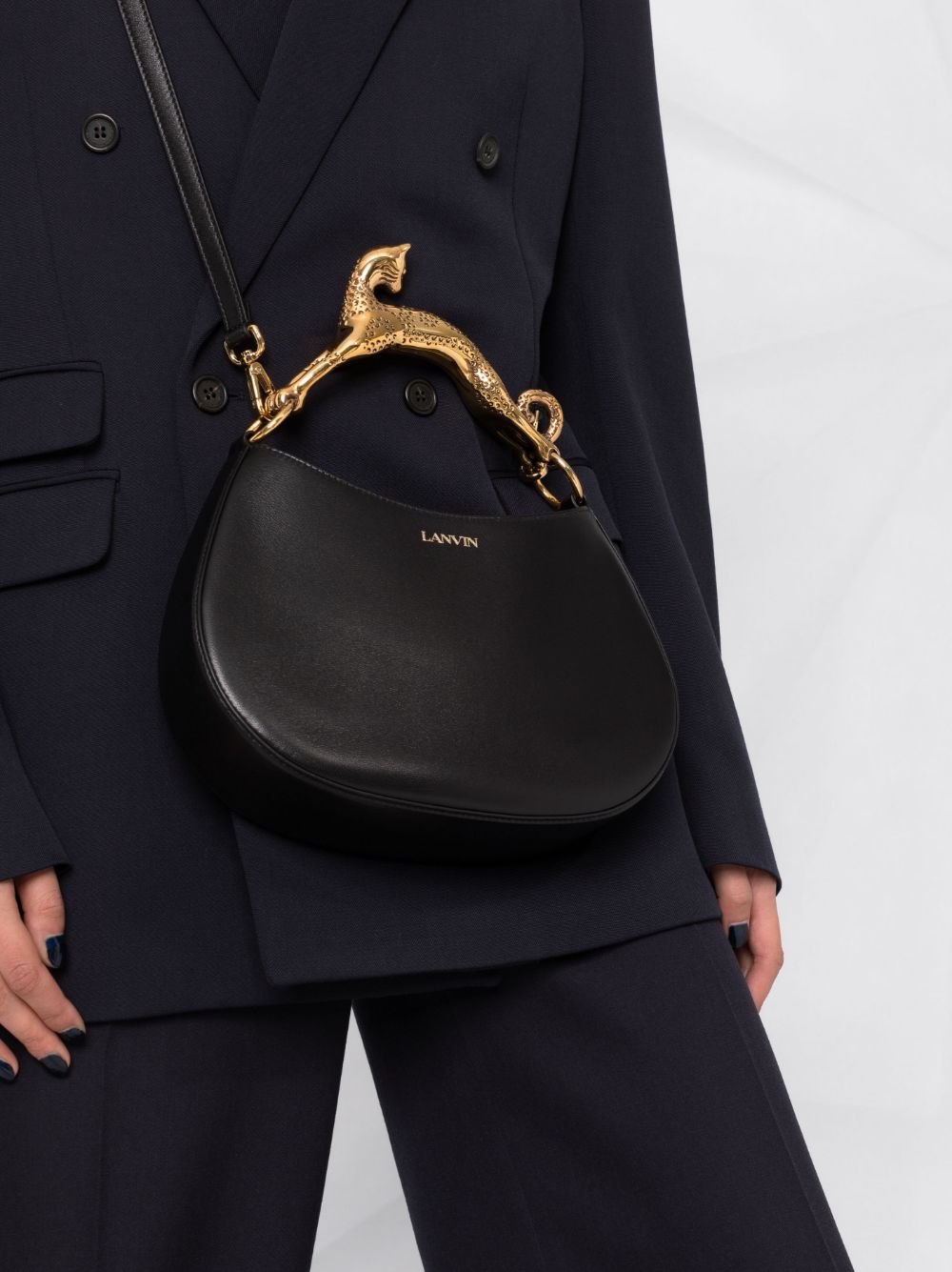LANVIN WOMEN Embellished-handle Tote Bag Black - MAISONDEFASHION.COM