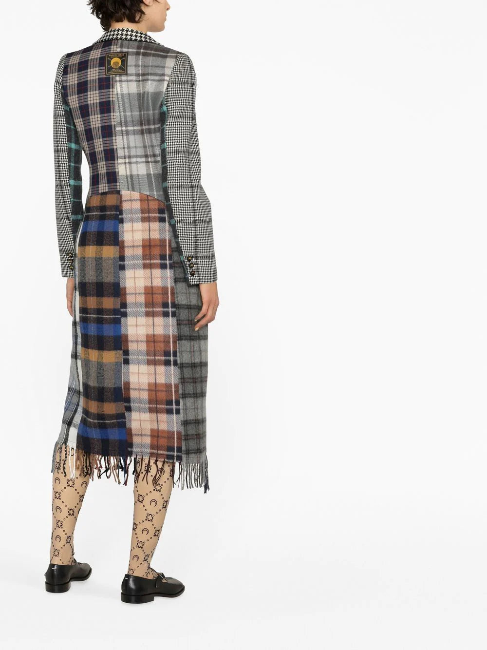 MARINE SERRE WOMEN Tartan Clash Tailored Coat Multicolour - MAISONDEFASHION.COM