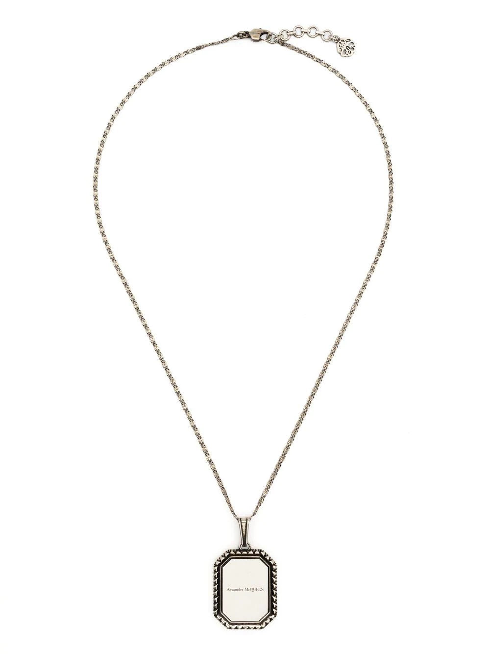 ALEXANDER MCQUEEN Logo-engraved Pendant Necklace Silver - MAISONDEFASHION.COM