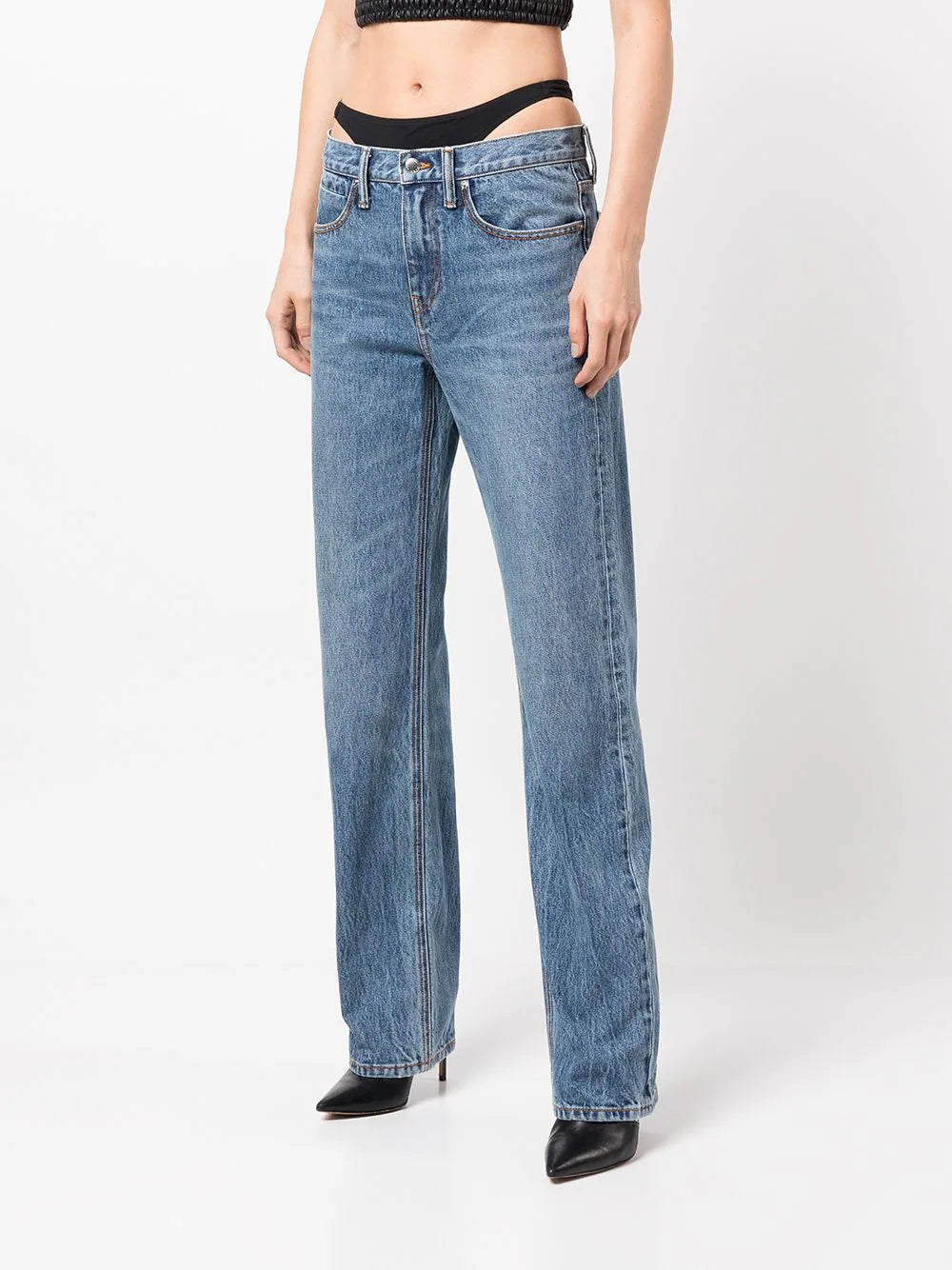 ALEXANDER WANG WOMEN Low Rise Jeans Indigo Blue - MAISONDEFASHION.COM