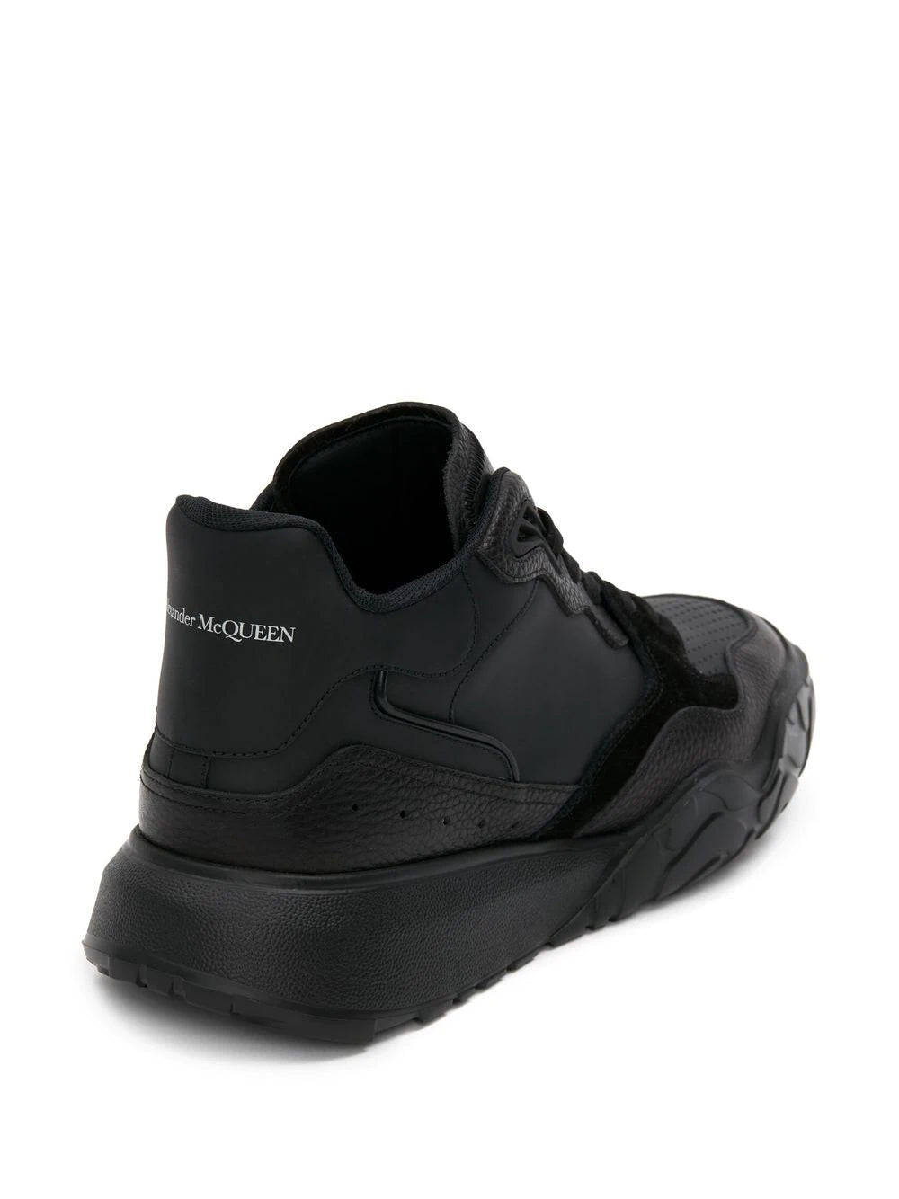 ALEXANDER MCQUEEN Leather Low-top Sneakers Black - MAISONDEFASHION.COM