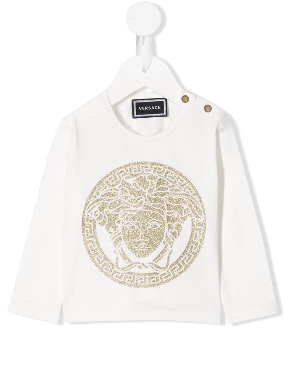 VERSACE KIDS Baby Logo Print T-Shirt White - MAISONDEFASHION.COM