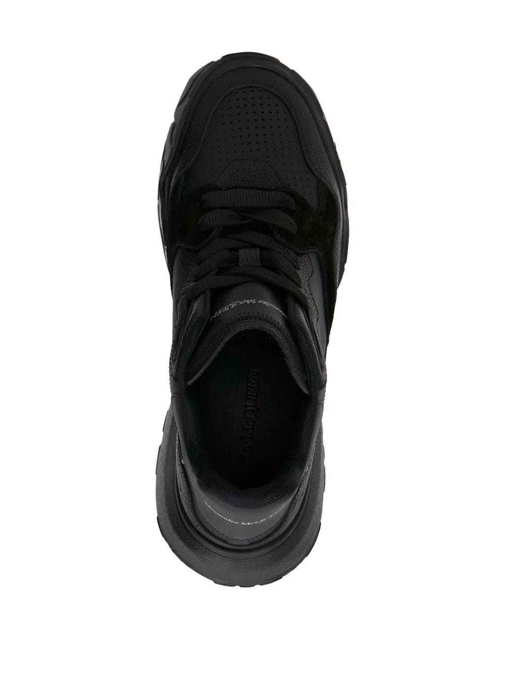 ALEXANDER MCQUEEN Leather Low-top Sneakers Black - MAISONDEFASHION.COM