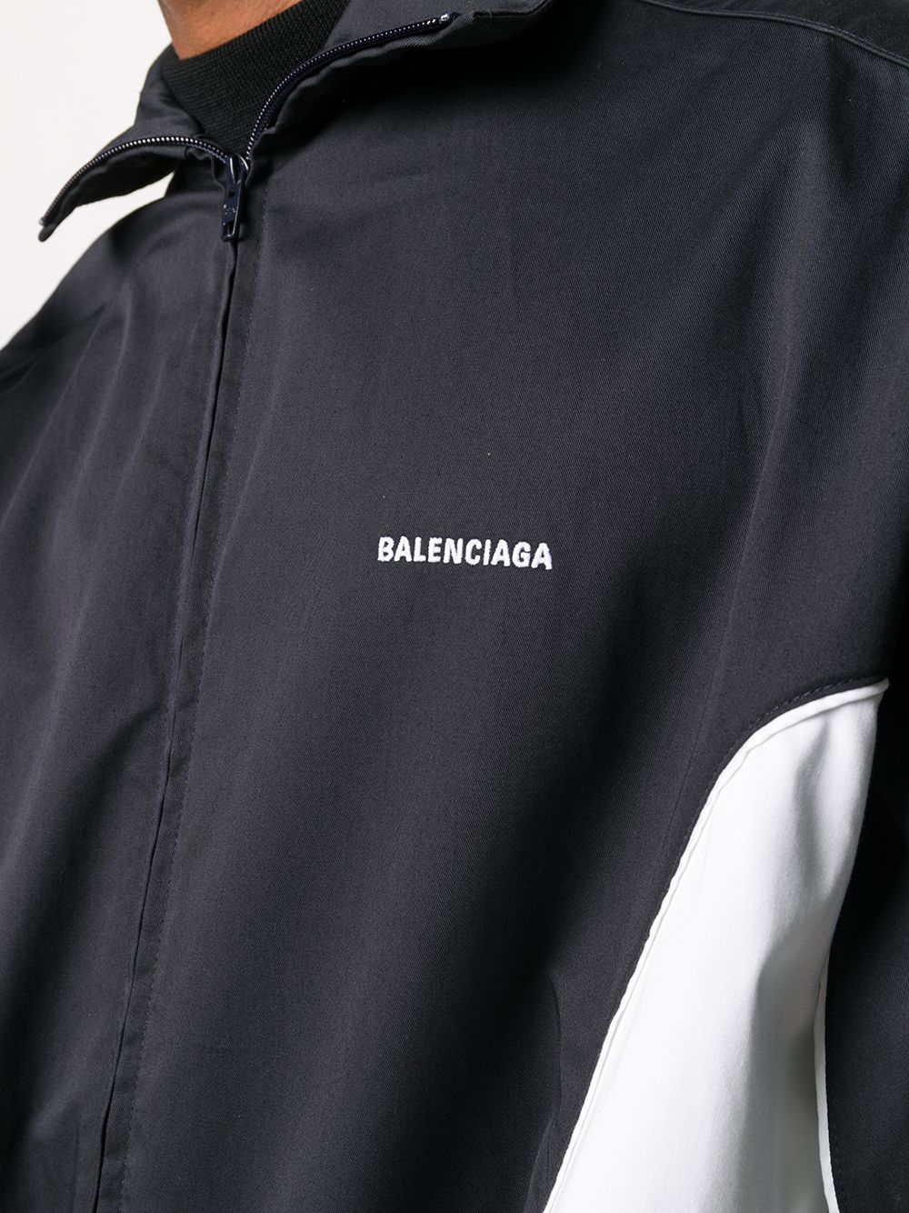 BALENCIAGA Logo Zip Up Jacket Black - MAISONDEFASHION.COM