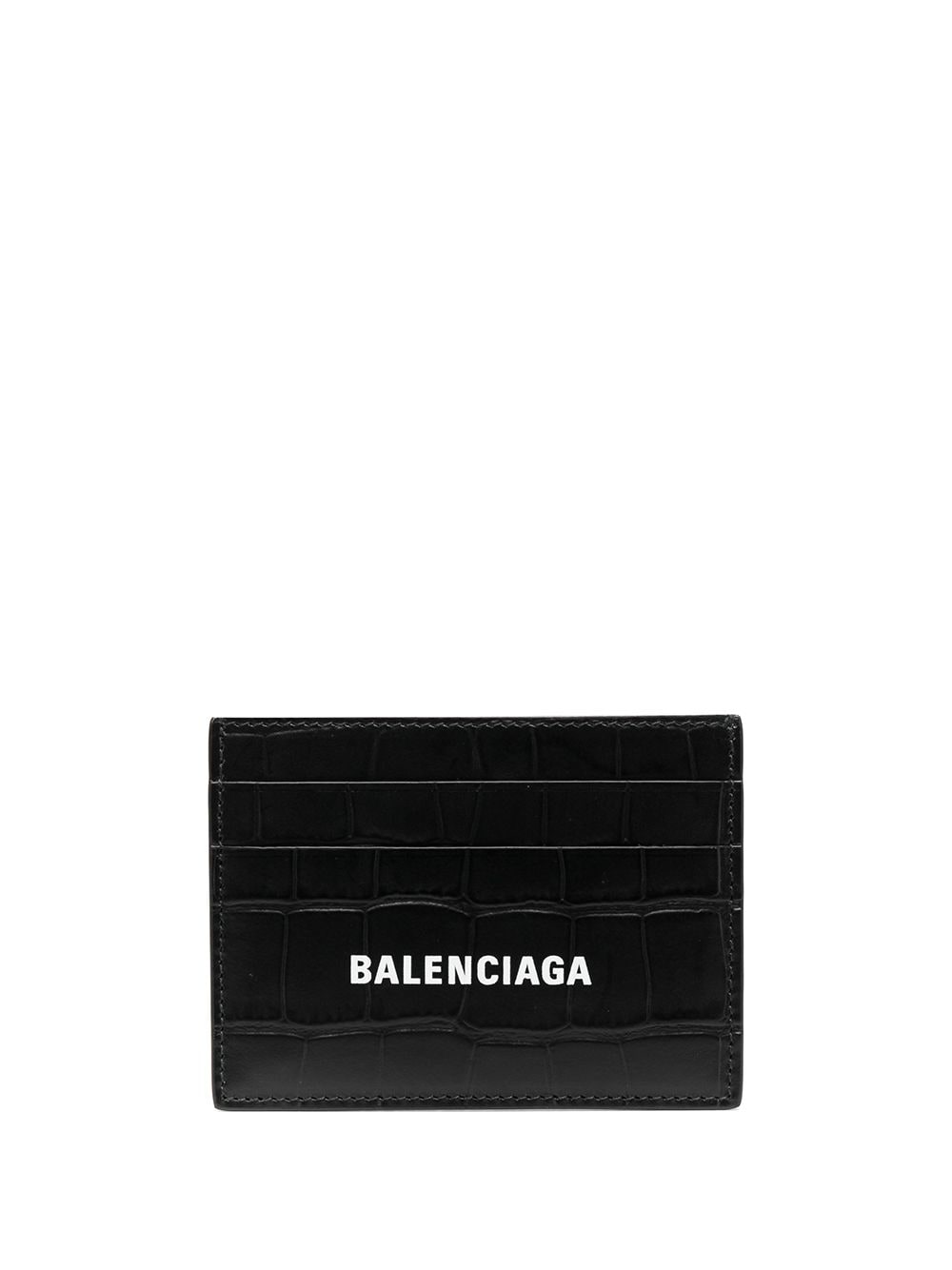 BALENCIAGA Cash logo cardholder black - MAISONDEFASHION.COM
