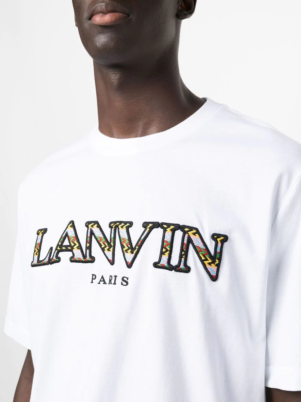 LANVIN Logo-print T-shirt Optic White - MAISONDEFASHION.COM