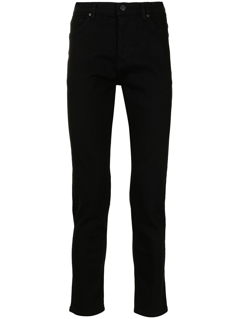 HUGO Button-fly tapered-leg jeans Black - MAISONDEFASHION.COM