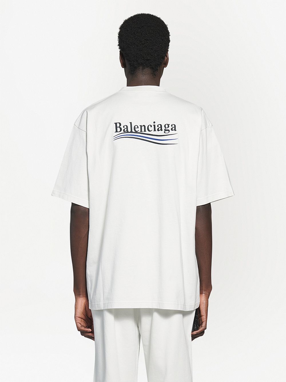 BALENCIAGA Political Campaign T-shirt Dirty White - MAISONDEFASHION.COM