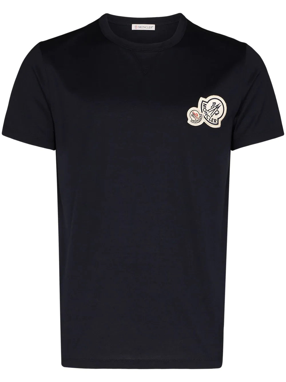 MONCLER Double Logo T-Shirt Navy - MAISONDEFASHION.COM