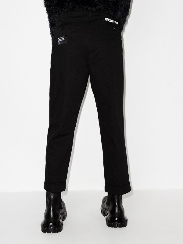 MONCLER GENIUS X 7 MONCLER FRGMT HIROSHI FUJIWARA Logo Trousers Black - MAISONDEFASHION.COM