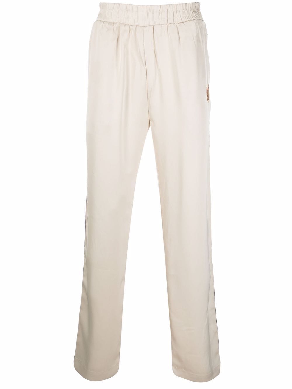 BEL-AIR ATHLETICS embroidered logo crest trousers ecru - MAISONDEFASHION.COM