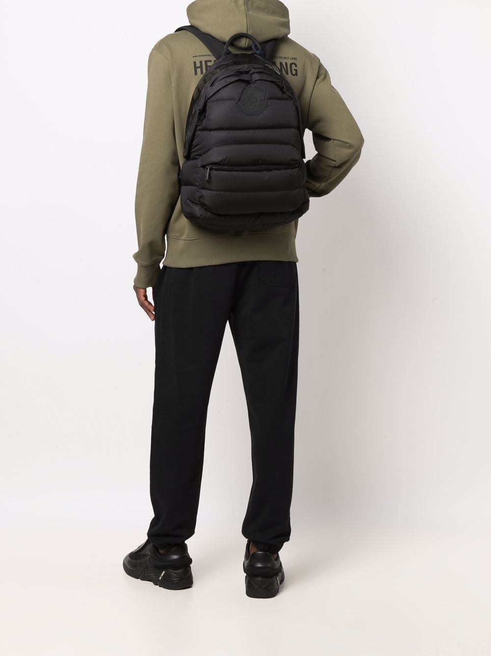 MONCLER Logo-patch feather-down padded backpack Black - MAISONDEFASHION.COM