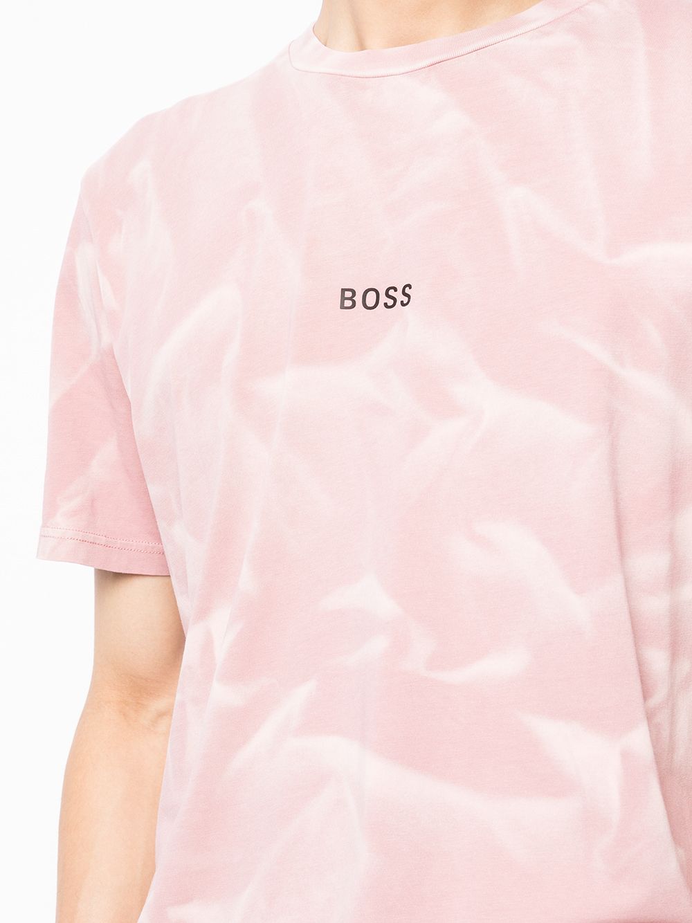 BOSS Smoke print T-shirt Pink - MAISONDEFASHION.COM