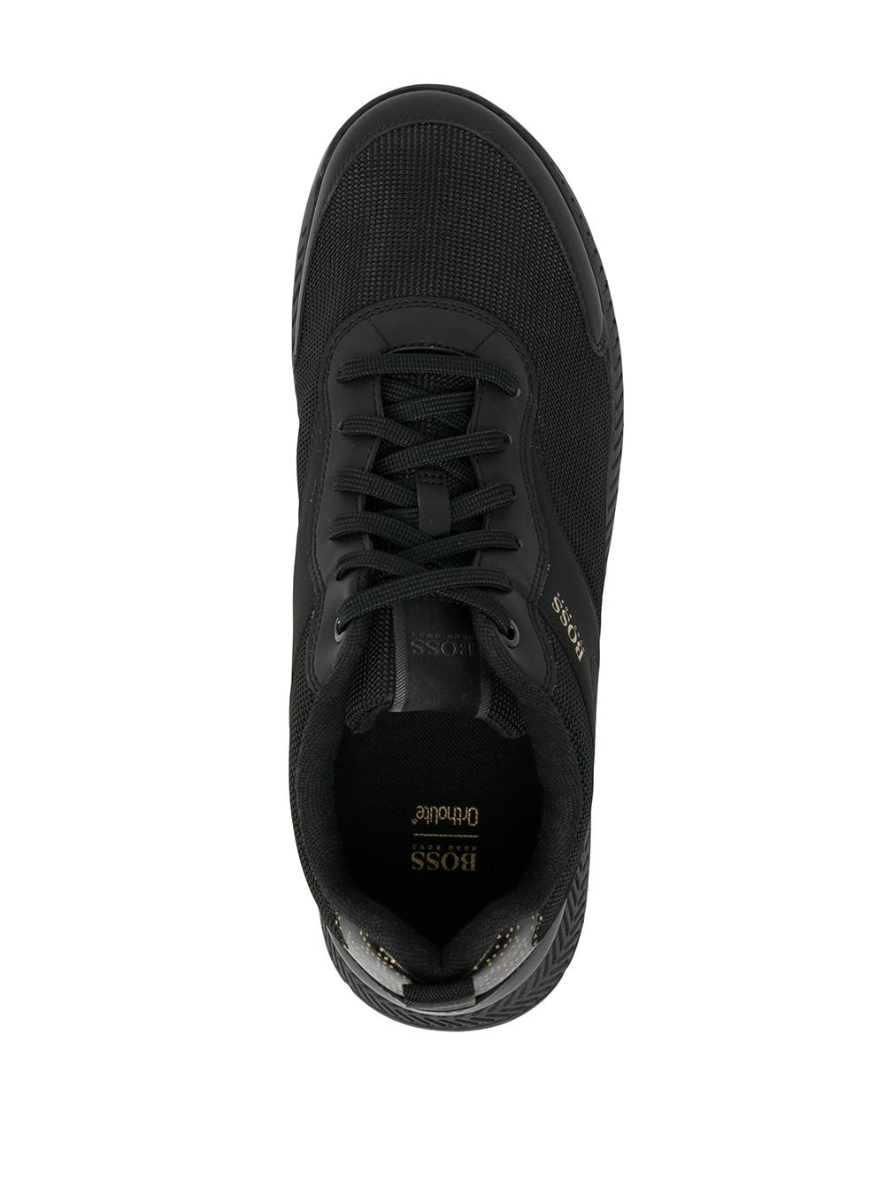 BOSS logo-print low-top sneakers black - MAISONDEFASHION.COM