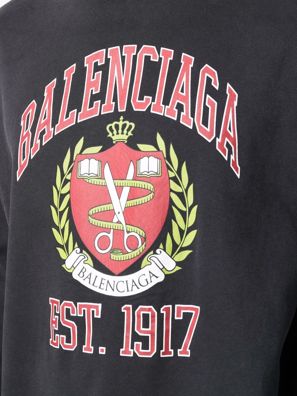 BALENCIAGA College Hooded Longsleeve T-Shirt Black - MAISONDEFASHION.COM