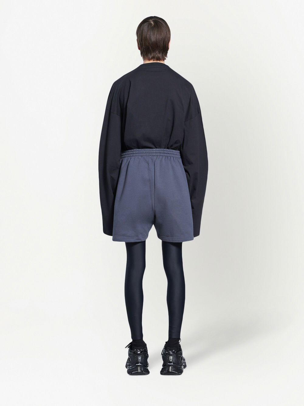 BALENCIAGA UNISEX Political Logo Sweat Shorts Dark Grey