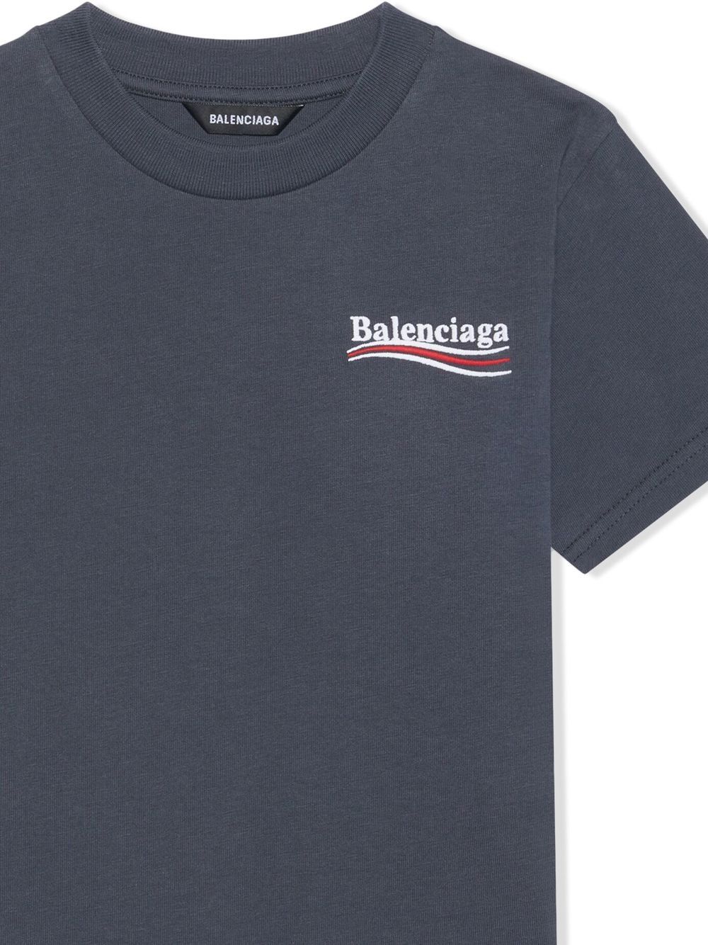 BALENCIAGA KIDS Political Logo T-shirt Grey - MAISONDEFASHION.COM