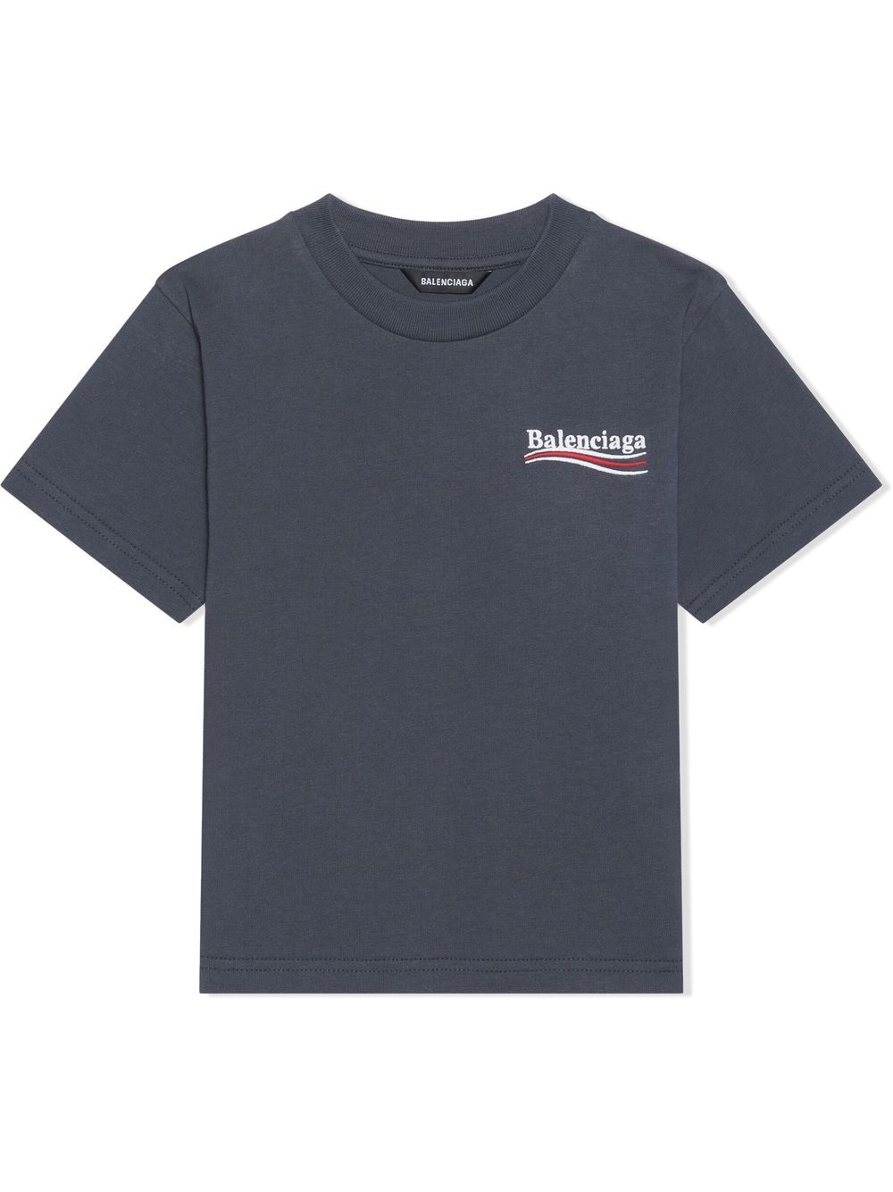 BALENCIAGA KIDS Political Logo T-shirt Grey - MAISONDEFASHION.COM