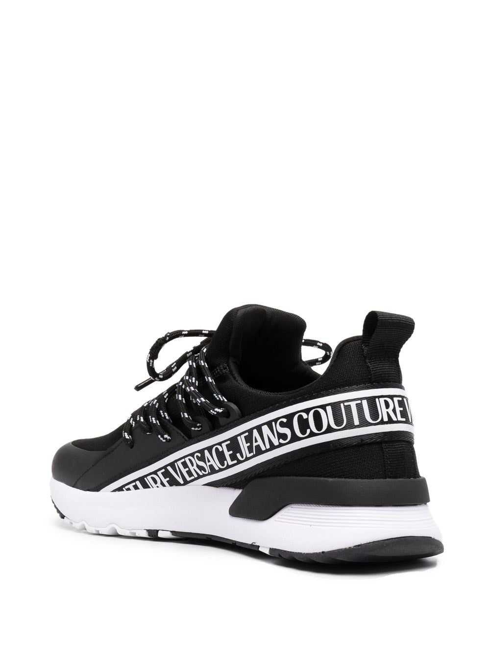VERSACE JEANS COUTURE Logo-tape low top sneakers Black - MAISONDEFASHION.COM