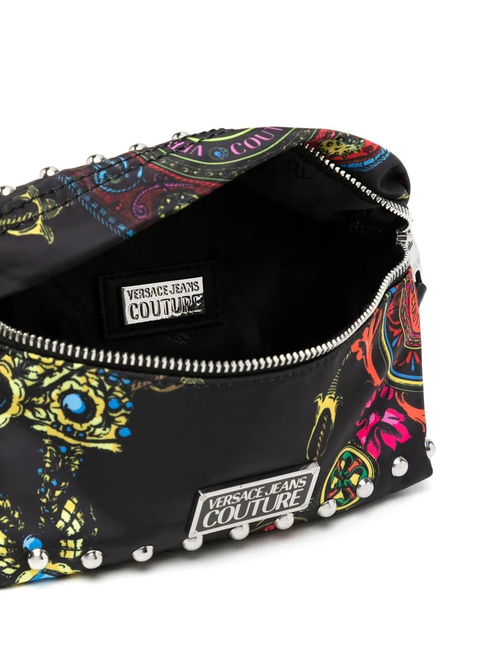 VERSACE Graphic-print zipped crossbody bag Black - MAISONDEFASHION.COM