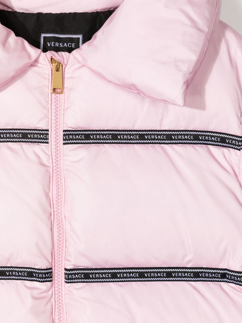 Versace Kids logo-tape puffer jacket - MAISONDEFASHION.COM