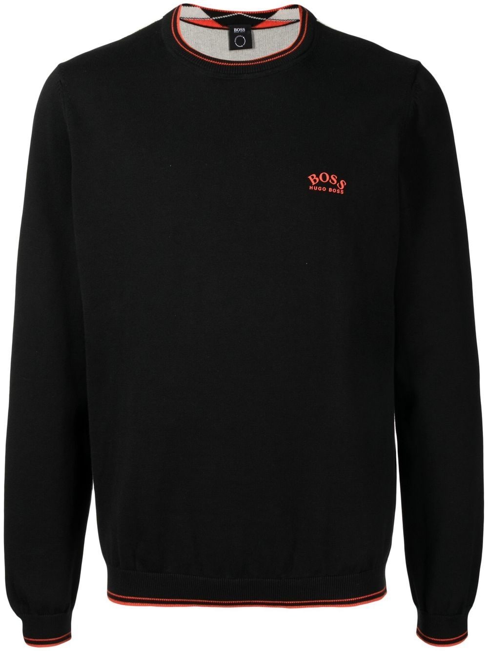 BOSS Crew neck logo sweater Black - MAISONDEFASHION.COM