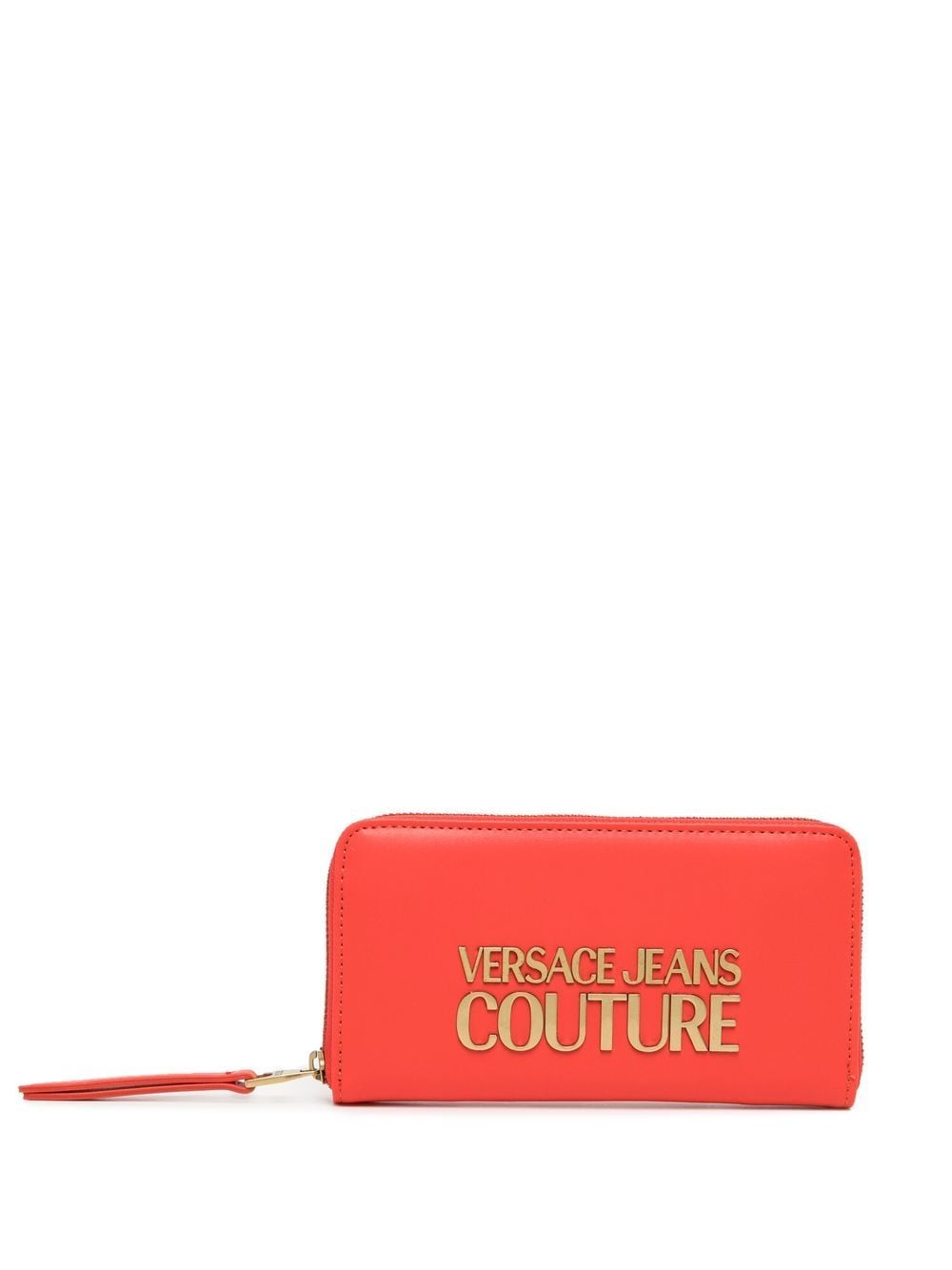 VERSACE JEANS COUTURE WOMEN Logo-lettering zip-around wallet Red - MAISONDEFASHION.COM