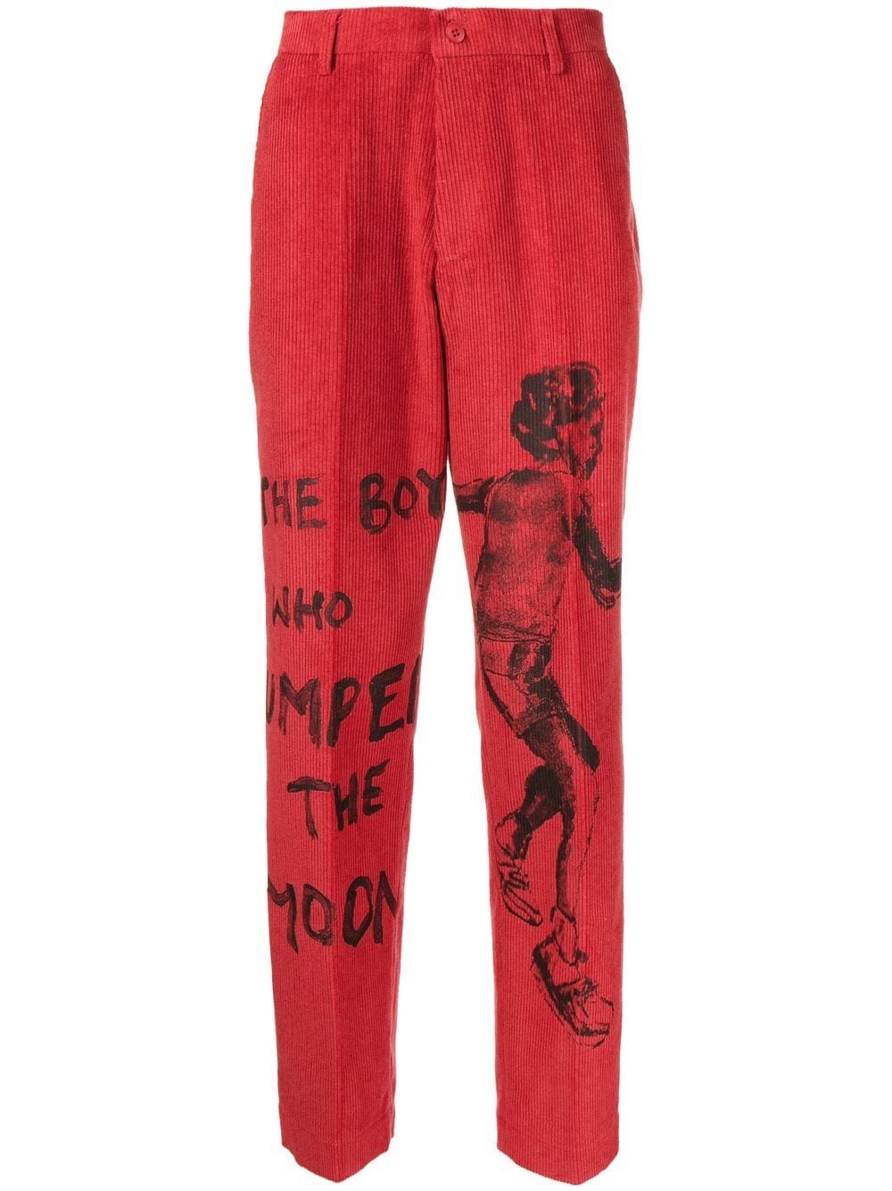 ﻿KIDSUPER Jumped the Moon curdoroy straight trousers Red - MAISONDEFASHION.COM