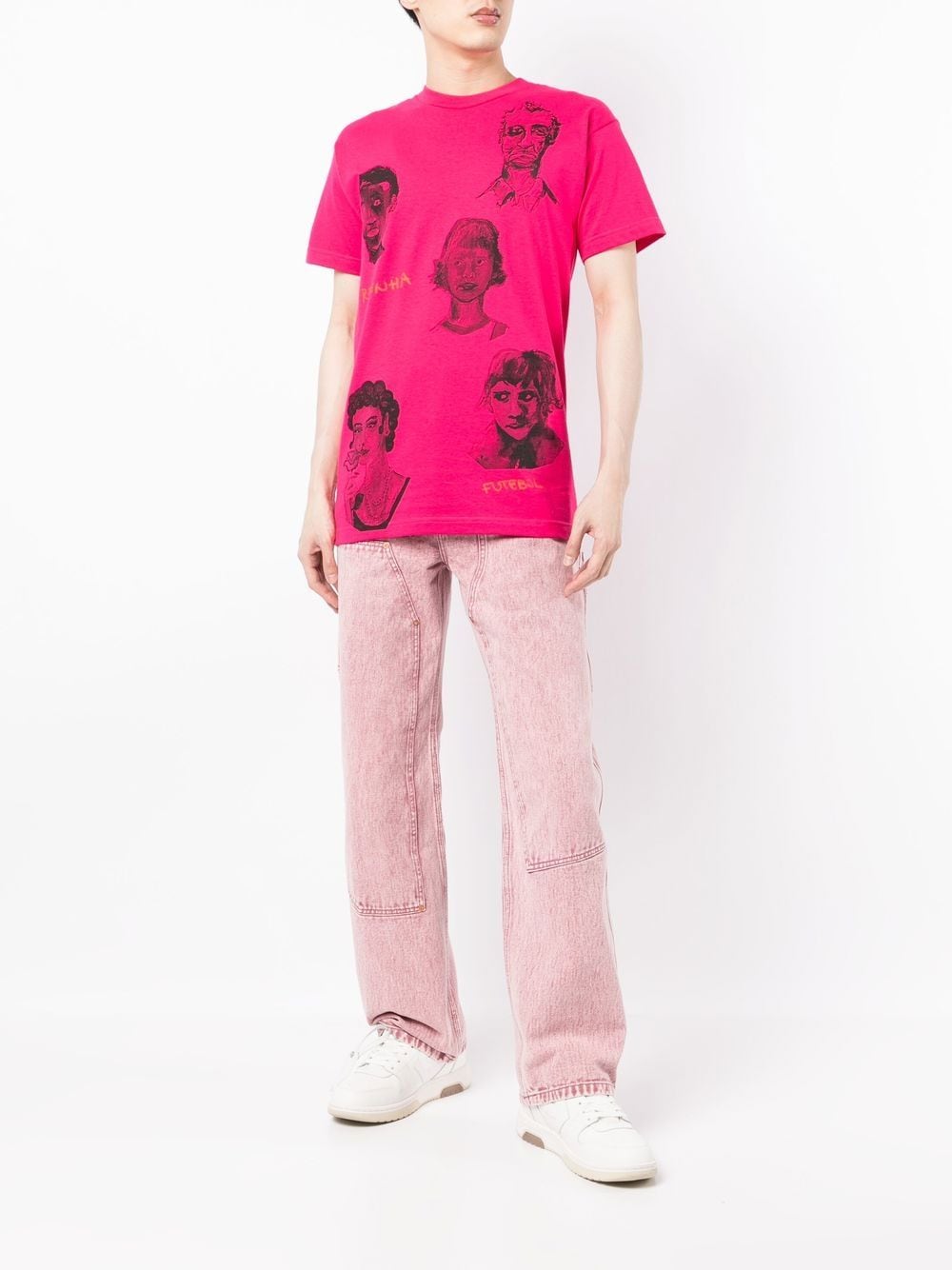 KIDSUPER Graphic-print short-sleeve T-shirt Pink - MAISONDEFASHION.COM