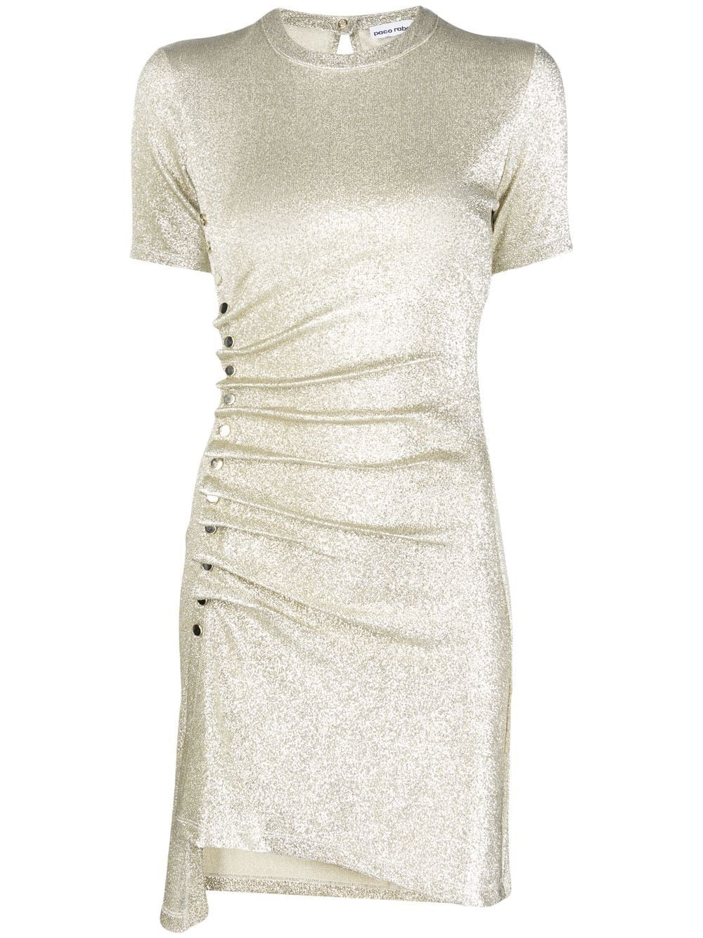 PACO RABANNE Robe Short Dress Silver/Gold - MAISONDEFASHION.COM