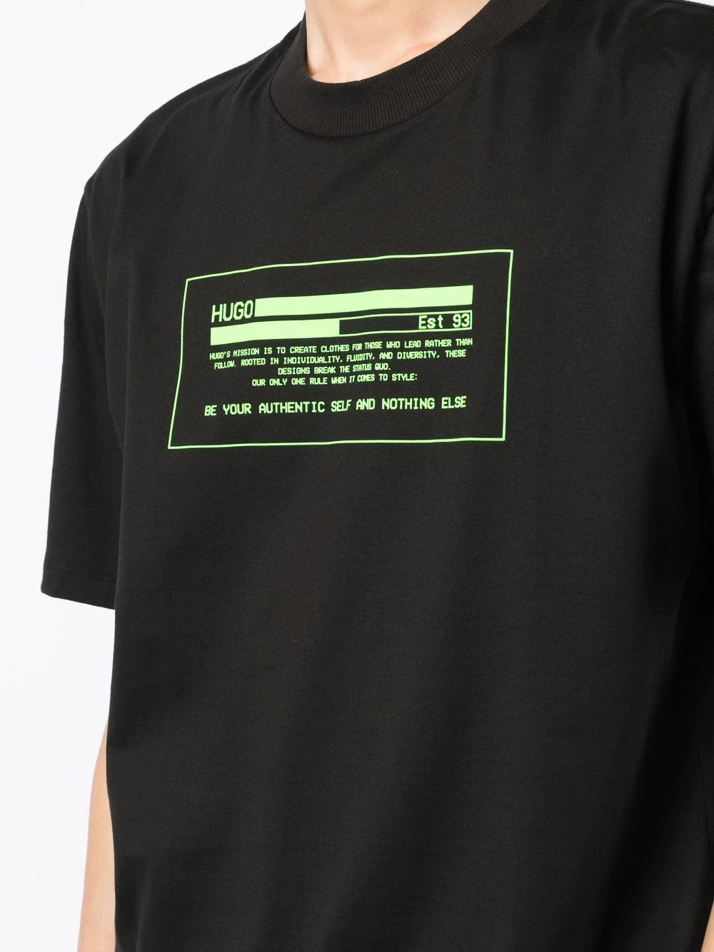 HUGO Graphic-print short-sleeve T-shirt Black - MAISONDEFASHION.COM