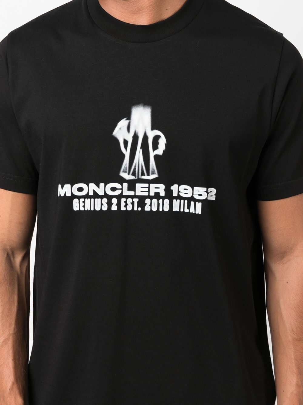 MONCLER GENIUS X 2 MONCLER 1952 Logo T-Shirt Black - MAISONDEFASHION.COM