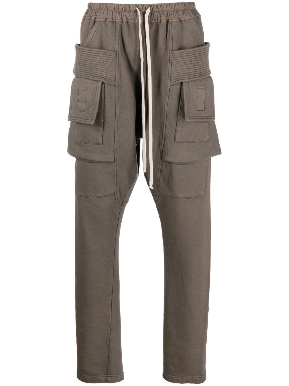 RICK OWENS DRKSHDW Ribbed-panel Cargo Trousers Dust - MAISONDEFASHION.COM