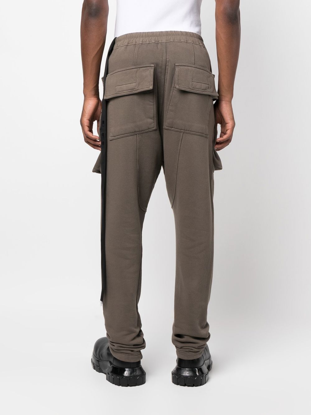 RICK OWENS DRKSHDW Ribbed-panel Cargo Trousers Dust - MAISONDEFASHION.COM