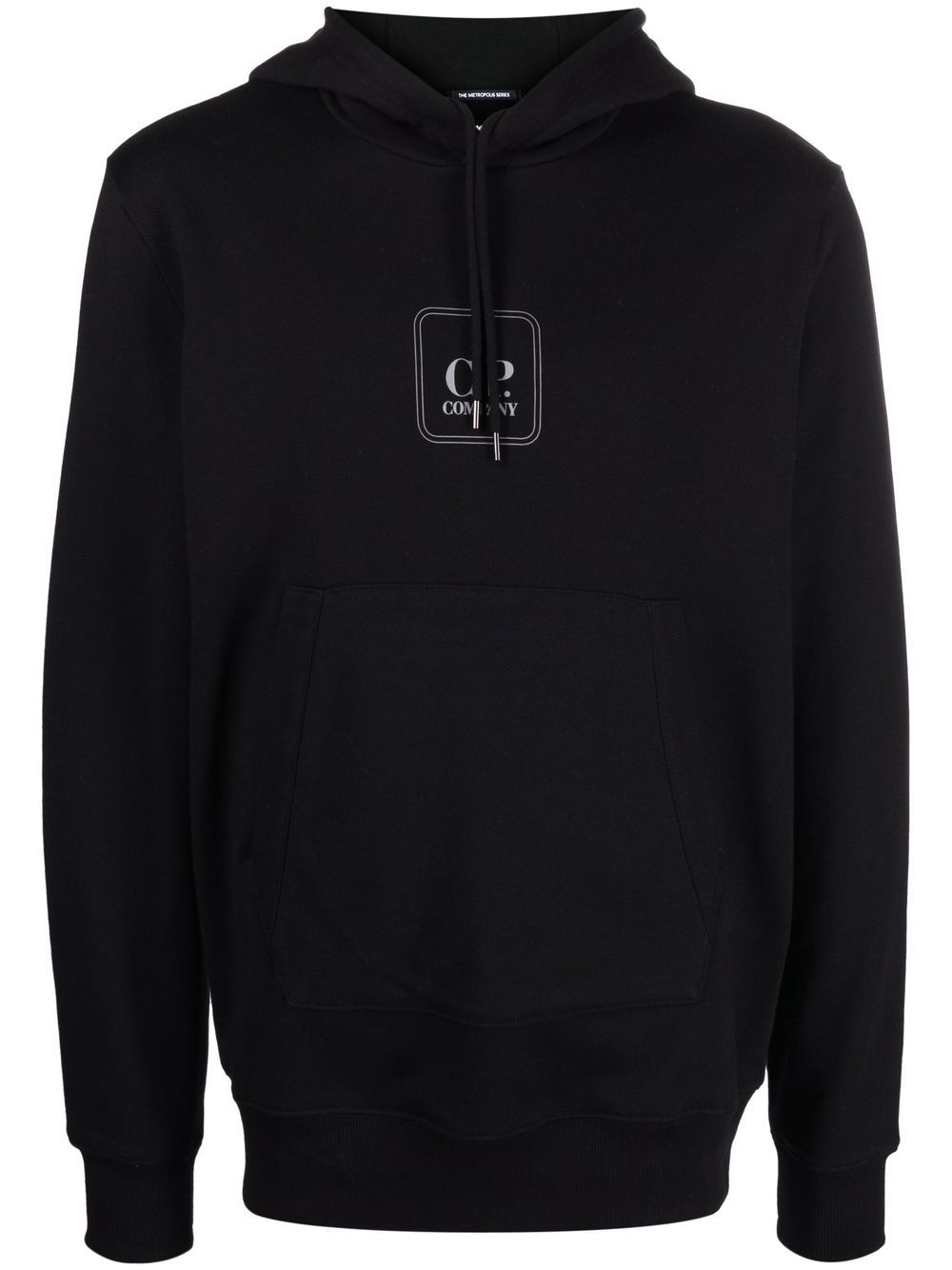 C.P. COMPANY Logo Patch Hoodie Black - MAISONDEFASHION.COM