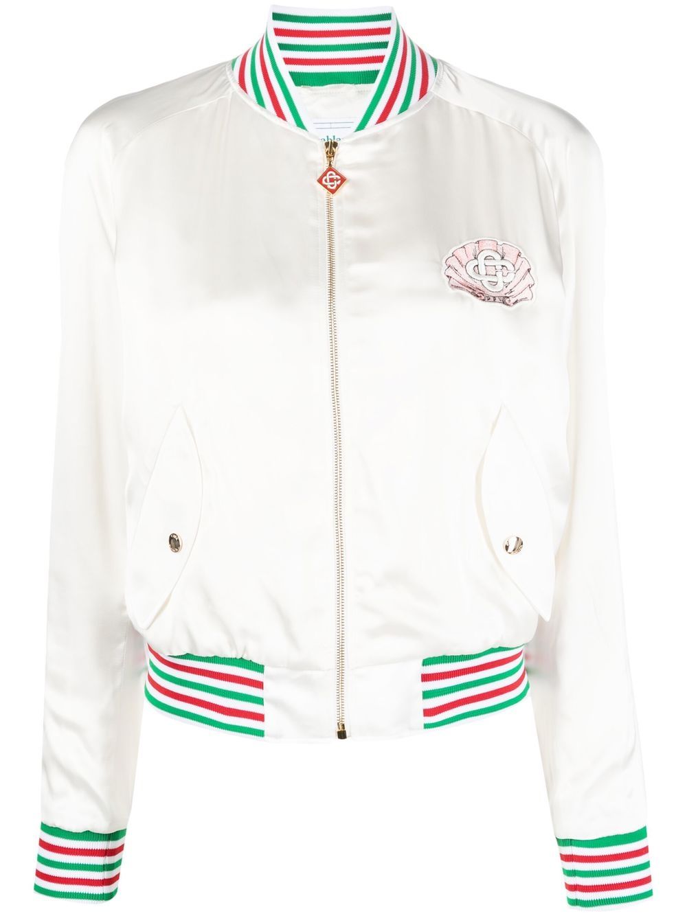 CASABLANCA WOMEN Embleme De Cygne Souvenir Jacket White - MAISONDEFASHION.COM