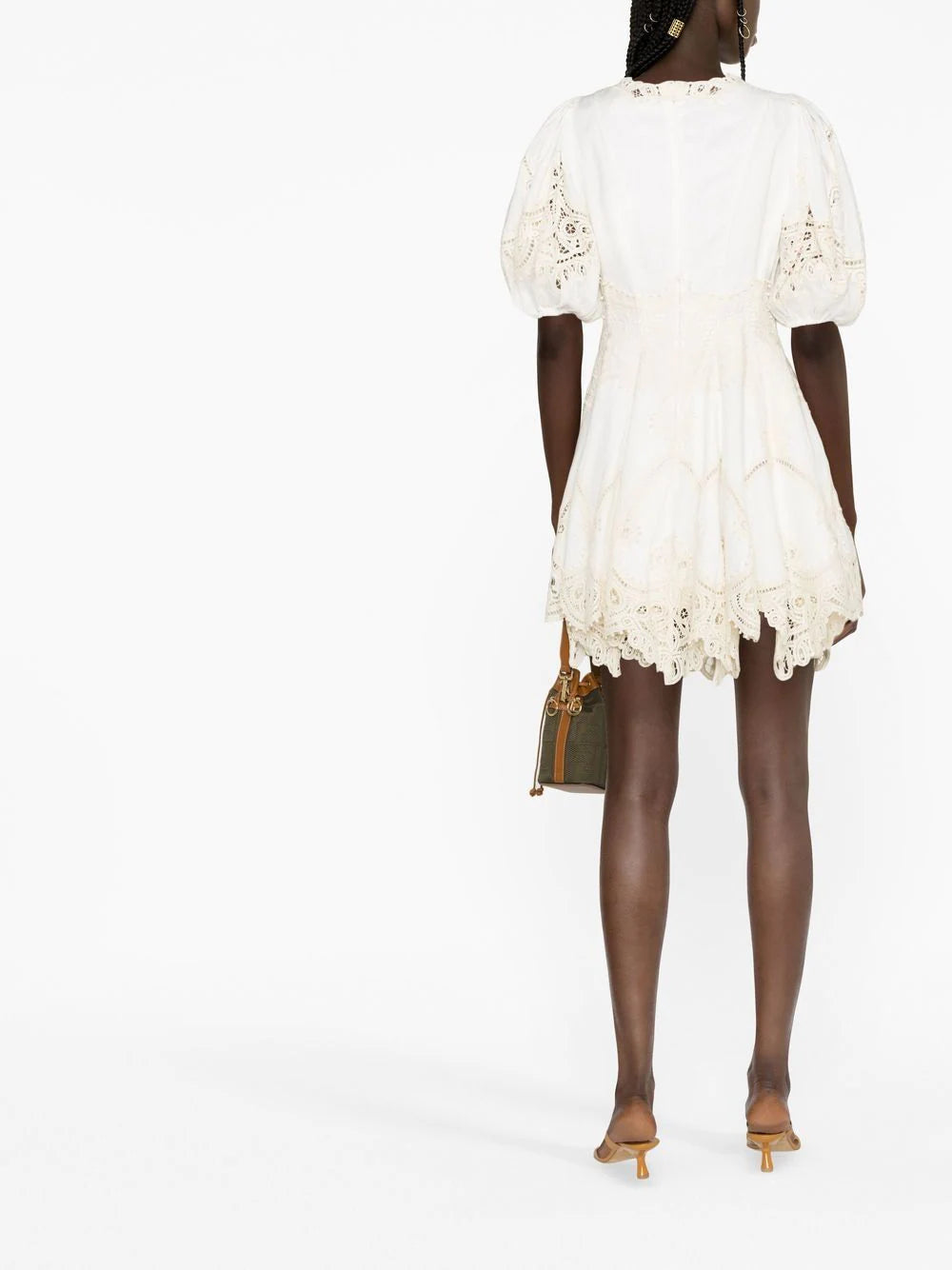 ZIMMERMANN WOMEN Tiggy Embroidered Mini Dress Ivory Natural   MAISONDEFASHION.COM