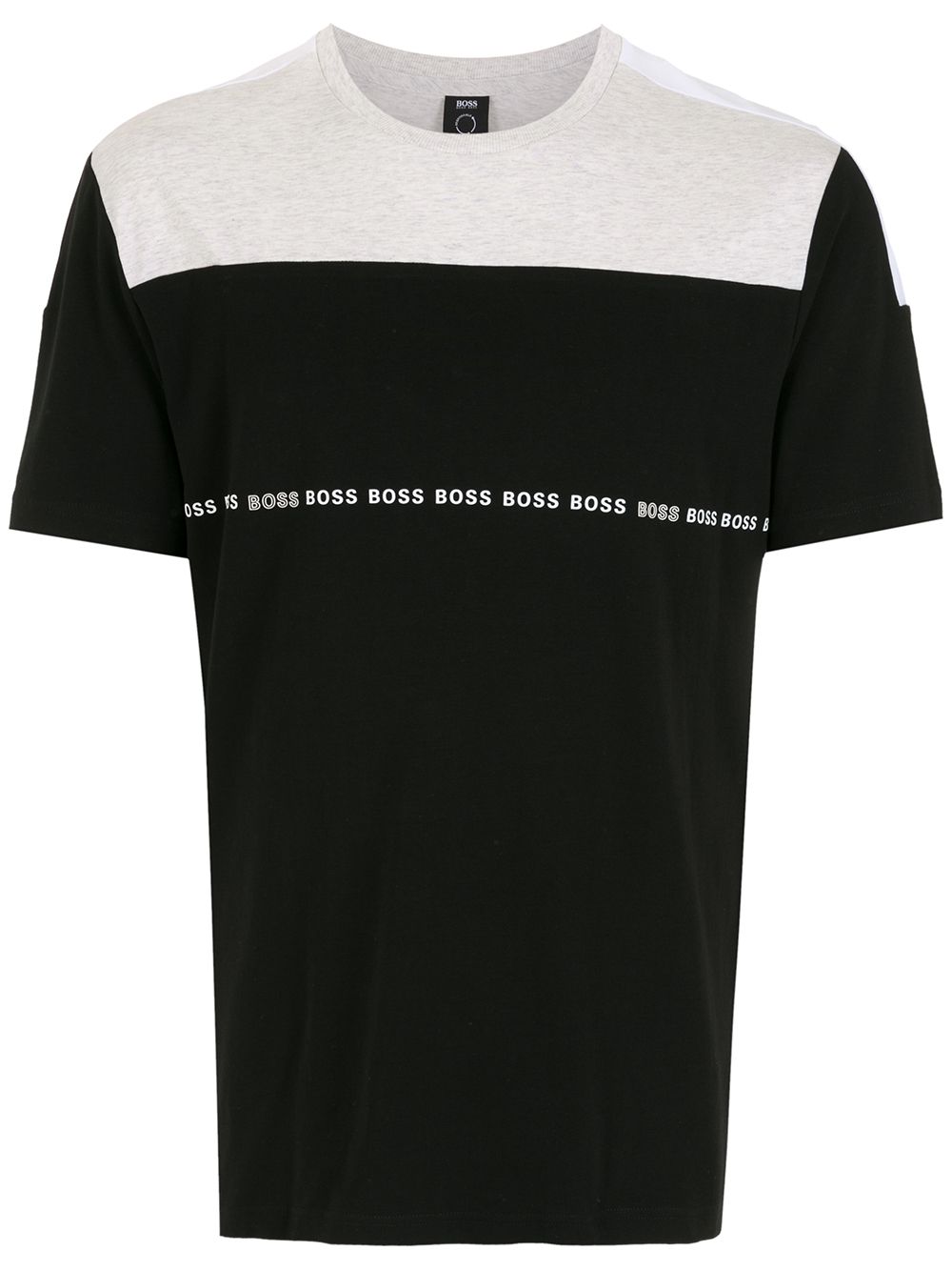 BOSS Colour-block cotton T-shirt Black - MAISONDEFASHION.COM