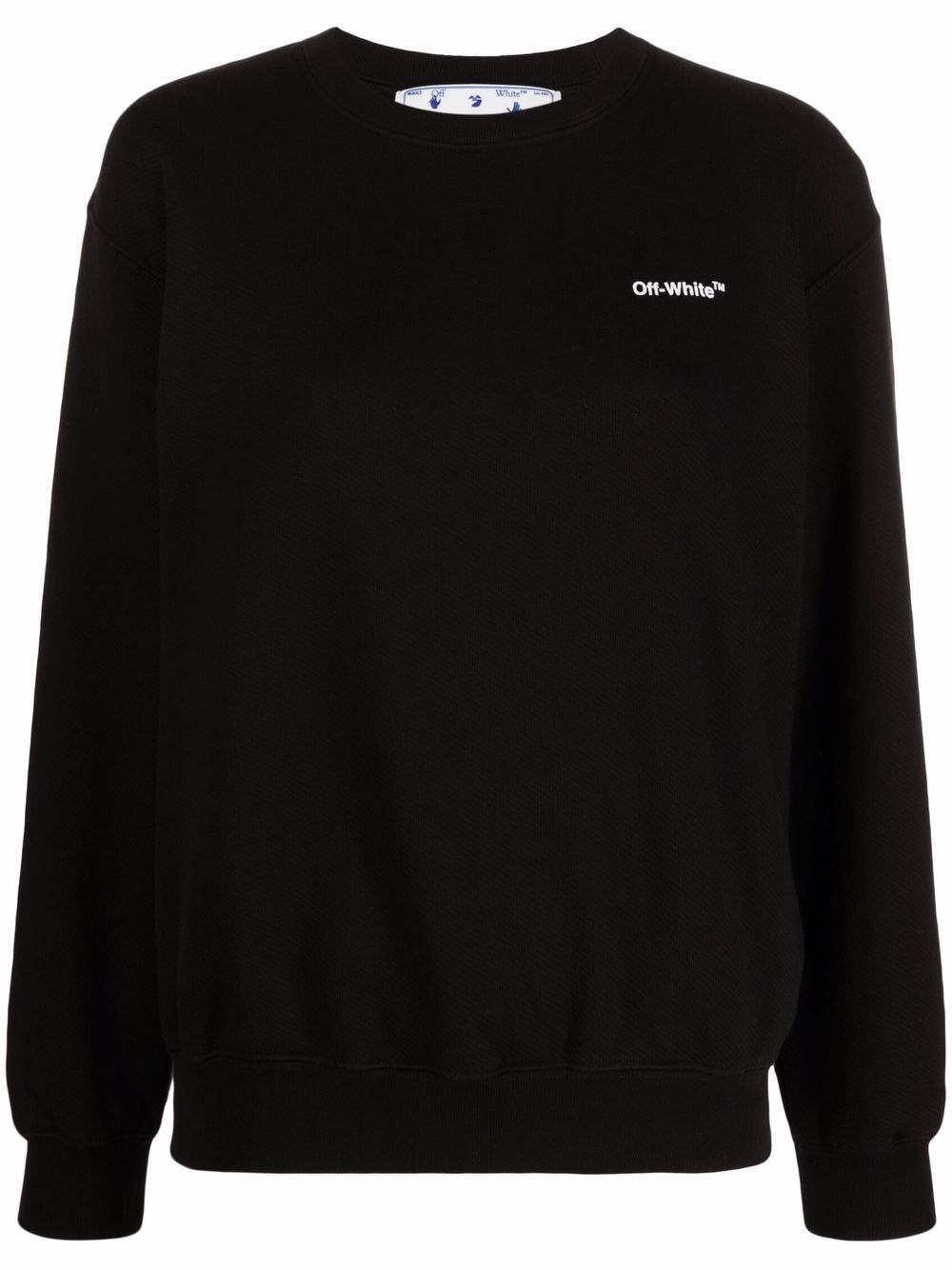 OFF-WHITE WOMEN Diag Stripe Print Sweatshirt Black - MAISONDEFASHION.COM