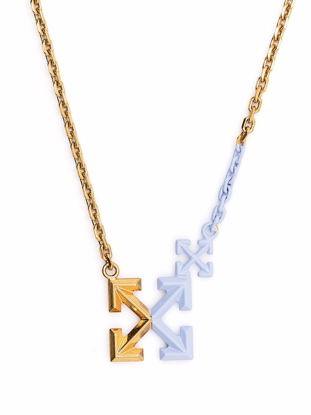 OFF-WHITE WOMEN Painted Arrow Necklace Gold - MAISONDEFASHION.COM