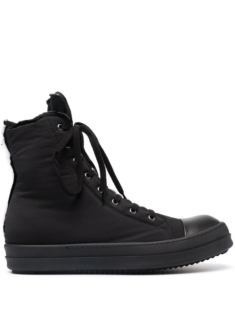 RICK OWENS DRKSHDW High Top Canvas Sneakers Black - MAISONDEFASHION.COM